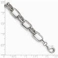 thumbnail image 2 of 2.5mm Sterling Silver Polished and Textured Link Bracelet - 7.5 Inch, 2 of 2