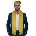 thumbnail image 2 of Gold and Black Embroidered African Hat and Sash/Scarf, 2 of 3