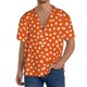 thumbnail image 1 of Fotbe Dots On Orange Background Camisa Estampada de Manga Corta para Hombre, Casual de Verano, Estilo Playero, Sin Arrugas-3X-Large, 1 of 5