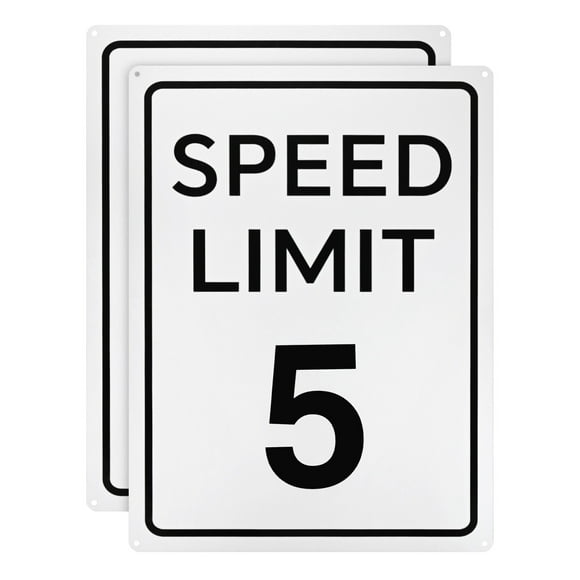Uxcell 2-Pack Speed Limit 5 MPH Sign 16" x 12" Aluminum Weather Resistant Traffic Sign
