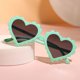 thumbnail image 2 of Gafas de sol en forma de corazón para niños y niñas, gafas de fotografía vintage anti-UV para fiesta de bebé, playa (verde), 2 of 5