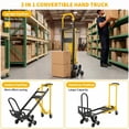 thumbnail image 3 of Veeboto 1000LBS Hand Truck Dolly, 3-in-1 Heavy Duty Industrial Convertible Upright/Incline/Platform Form, Folding Climbable stairs Cart for Home, Office, Warehouse Yellow, 3 of 7