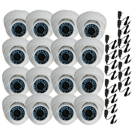Vandal Proof Infrared 36 Led - VideoSecu 16x IR Day Night Outdoor CCD Security Camera Vandal Proof 480TVL Wide Angle Lens 20 Infrared LED w/ Powers B4Z