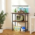 thumbnail image 3 of 10-30 Gallon Fish Tank Stand, 2-Tier Heavy Duty Aquarium Terrarium Shelf, Rustic Brown, 30" L x 11.8" W x 30.7" H, 3 of 16