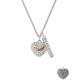 thumbnail image 2 of Delight Jewelry Goldtone Big Sister Rock on Clear Crystal Heart Silvertone Fearless Bar Charm Necklace, 23", 2 of 4