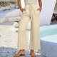 thumbnail image 1 of WILLBEST Pantalones Casuales Holgados de Pierna Recta para Mujer, Cintura Elástica, Cómodos para Uso Diario, Verano para Todas Las Estaciones. Grande, 1 of 5