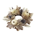 thumbnail image 3 of Vela de Acción de Gracias, Adorno de Anillo, , Vela, Corona, Hojas Artificiales, Corona de Calabaza para Festival, Cafetería, Bar, Otoño, 3 of 8