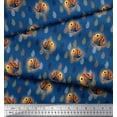 thumbnail image 2 of Soimoi Polyester Crepe Fabric Feather & Bird Cartoon Print Fabric by Yard 52 Inch Wide, 2 of 3
