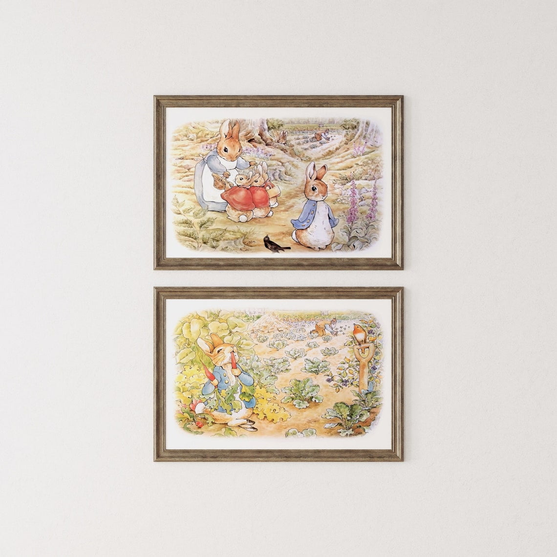 Beatrix Potter Peter Rabbit Wall Art Vintage Bunnies Nursery Poster Cute Rabbit Illustration For Children'S Room., Set 2, Poster Only