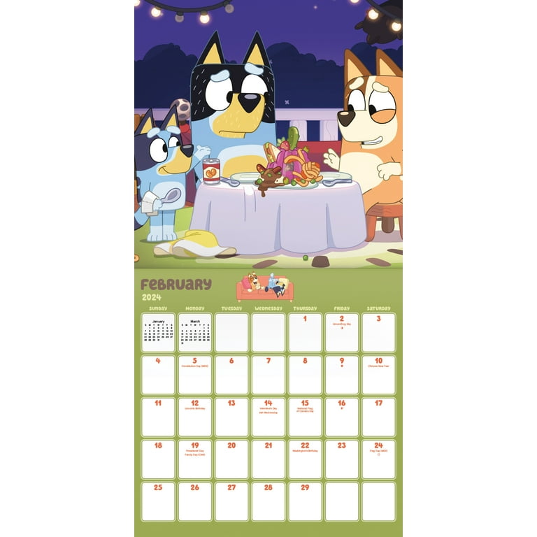 Bluey 2025 Wall Calendar Tessy Vallie