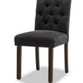 thumbnail image 2 of EOP Upholstered Dining Chairs Set of 2, Parsons Fabric Kitchen Chairs with Padded Seat, Button Tufted Armless Dining Side Chairs with Wood Legs, Black, 2 of 10