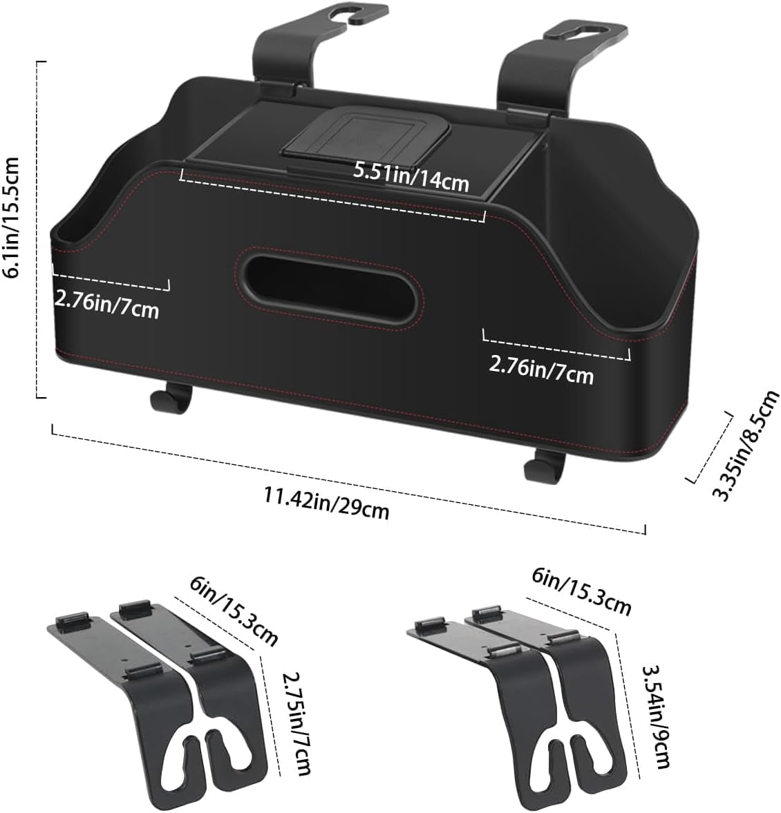 3-in-1 Car Backseat Organizer – Multifunctional Back Seat Storage with Tissue Holder, Carseat Back Storage Box for Travel/Road Trip​