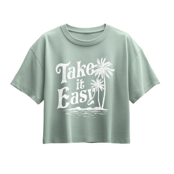 Instant Message - Take it Easy Trees Short Sleeve Boxy Graphic T-Shirt