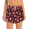 thumbnail image 2 of Balery Ladybugs and Red Hearts Pantalones cortos deportivos para mujer con forro y dos bolsillos, elásticos, para entrenamiento, gimnasio, yoga-X-Large, 2 of 7