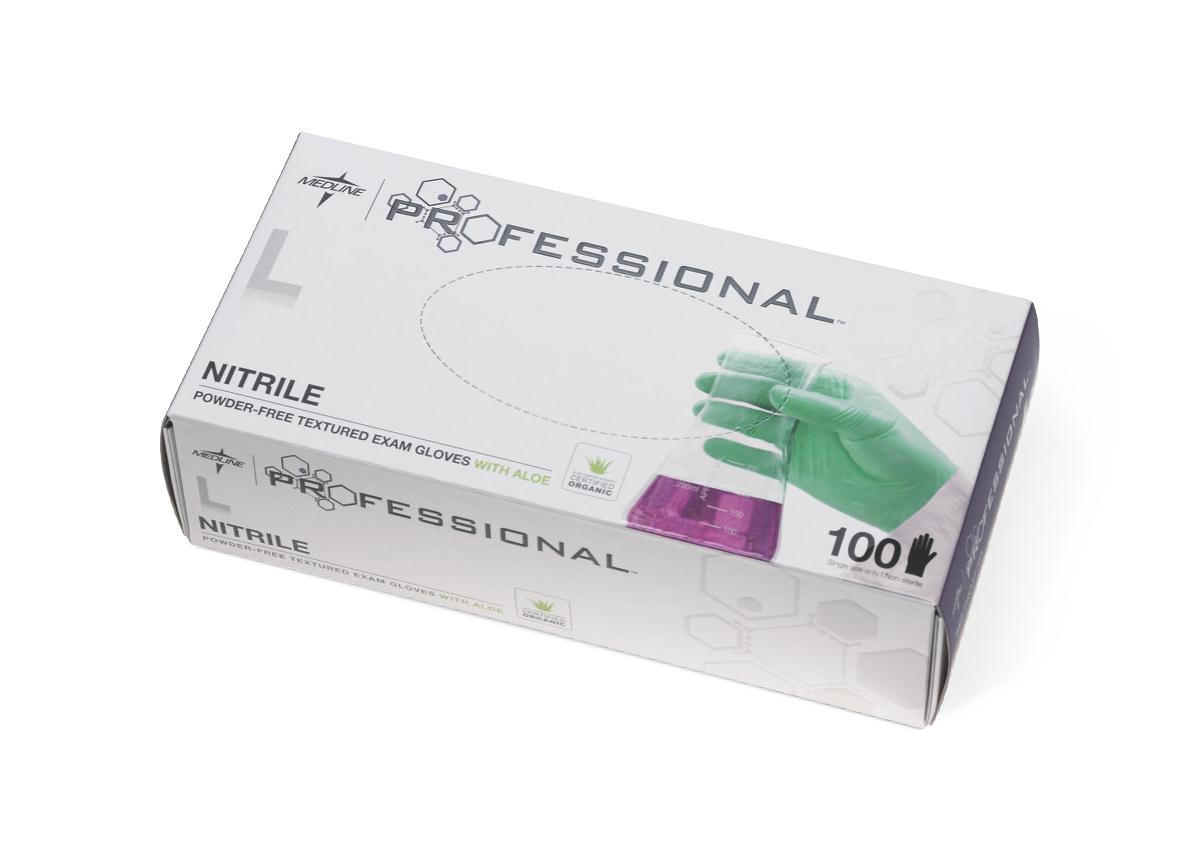 Medline Professional Nitrile Exam Gloves with Aloe - PRO31763