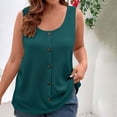 thumbnail image 2 of WRKEKC Womens Tank Tops Solid Color Crew Neck Pocket Button Front Plus Size Summer Tank Casual Loose Fit Lightweight, 2 of 9