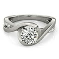 thumbnail image 2 of 14k Gold Split Band Round Bypass Diamond Engmt Ring 1 1/8 cttw SZ 4, 2 of 2