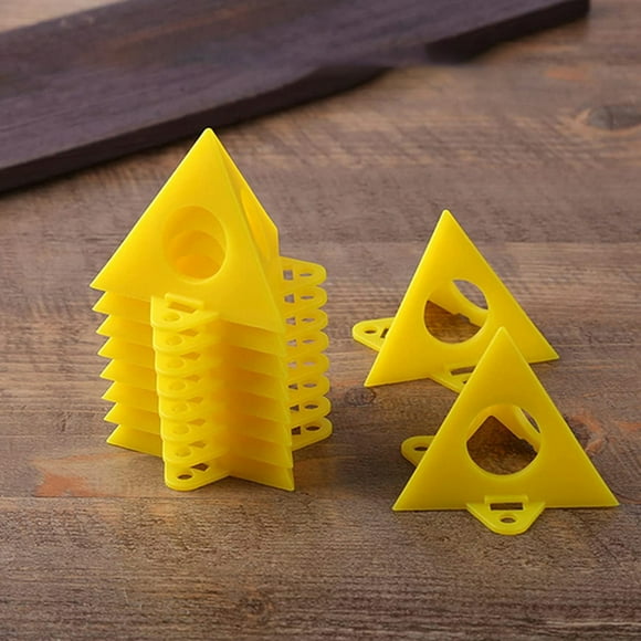 Peggybyg 10pcs Triangle Paint Pads Feet Portable Pyramids Rack for Woodworking (Yellow)