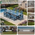 thumbnail image 3 of SERWALL 9 Pieces Outdoor Dining Set, Patio Dining Set, HDPE Outdoor Table and Chair with Umbrella Holes, (1 Table + 8 Chairs), 3 of 9