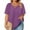 Purple, variant on Ayolanni Short Sleeve Womens Plus Blouses Plus Size Khaki V-Neck Solid T-Shirts Summer Blouses for Ladies 4x