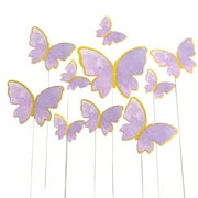 50 pieces Iron Wire DIY Designs Dessert Decoration Celebrate Birthday Fairy Cake Decorating Insert Cards Baking Accessories Cake Plugin PURPLE A