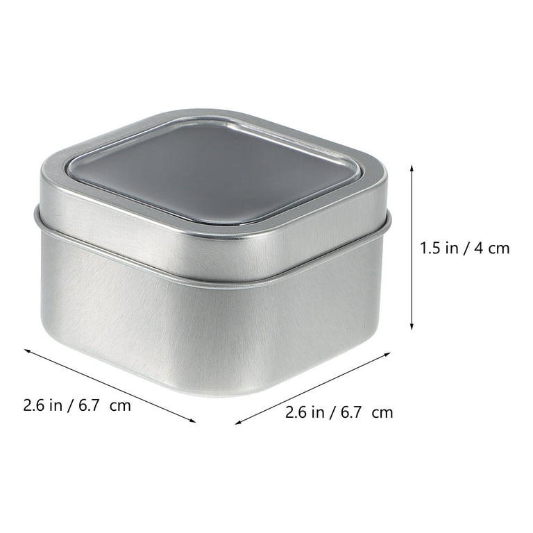 Square tin containers with lids deals