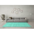 thumbnail image 3 of Ahgly Company Indoor Rectangle Solid Turquoise Blue Modern Area Rugs, 7' x 10', 3 of 4