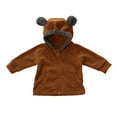 thumbnail image 2 of Toddler Kids Baby Boys Girls Sweatshirt Jacket Outerwear Coat Fall Winter Zip Up Cute Bear Ears Hooded Warm Coat Outwear, 2 of 5
