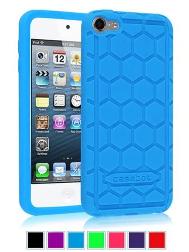 Plain Baby Blue and Black Mustache on iPod Touch 5th Gen 5G TPU Case Cover 