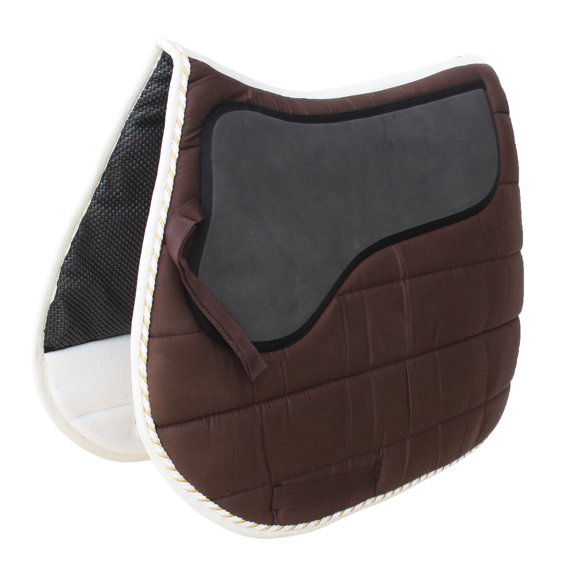 Horse Saddle Pad  English Quilted All-Purpose Shock Absorbing Neoprene  Brown 72TS18BR