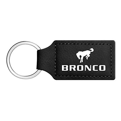 iPick Image Ford Bronco Rectangular Black Leatherette Key Chain