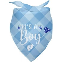 It''s a Boy Gender Reveal Baby Announcement Dog Bandana Plaid Blue Dog Bandana Pregnancy Announcement Photo Prop Green Pet Scarf Decorations Accessories for Dog Lovers Owner Gift