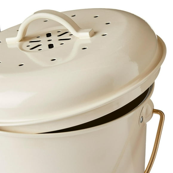 Bac à compost FRAÎCHE collection printanière pour la cuisine crème 3 litres