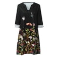 thumbnail image 3 of Ichuanyi Woman Dress Women's Fashion Plus Size Medium Length Printed Long-Sleeved V-Neck Dress, 3 of 8