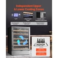 thumbnail image 3 of VEVOR Wine Cooler, 46 Bottle Dual Zone Wine Fridge, Built-in & Freestanding Fridge with Glass Door, Adjustable Shelves, Digital Temperature Control, Wine Cooler Refrigerator for Home, Office, Bar, 3 of 9
