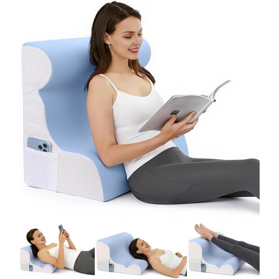 HOEUSH Cozy Reading Pillow for Bed, Soft Backrest Cushion for Sitting Up in Bed, Comfortable Support Pillow for Reading, Gaming & Watching TV