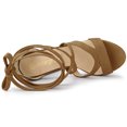 thumbnail image 4 of BLISSFUL STEP Women's Lace Up Platform Chunky High Heel Sandals, 4 of 6