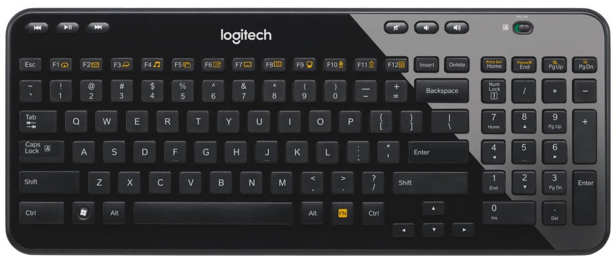Logitech K360 Wireless Keyboard for Windows, Black - image 2 of 6