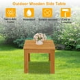 thumbnail image 6 of Zimtown 18" Fir Wood Square Side Slatted Table Natural Color, Wooded End Table for Garden, Living Room, Balcony, Porch, 6 of 9