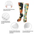 thumbnail image 6 of Leisure Hosiery 20in Lightweight Wear-Resistant Sweat-Wicking No Heel For Home Office Daily Use Argyle Plaid Lightcoral_3, 6 of 8