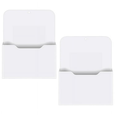 TOCHCA Hanging Wall Durable Sturdy PP Plastic Magnetic File Holder Organize Case, White, 2 Pack