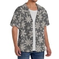 thumbnail image 2 of Sikiie Sparkling Snowflakes Men's Cuban Shirt, Hawaiian Shirts, Business Casual Button Down Shirts, Short Sleeve Shirt-X-Large, 2 of 5