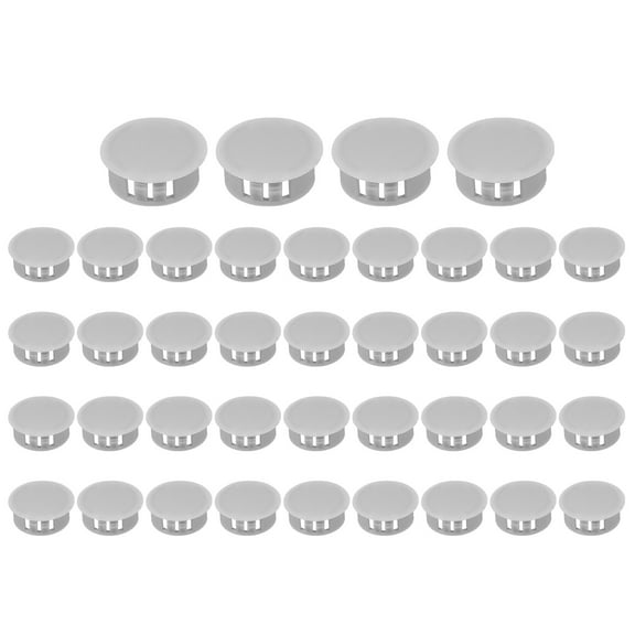 Uxcell 25mm/1" Plastic Hole Plugs, Flush Type Round Plug Snap in Locking Screw Hole Covers Grey 40 Pcs