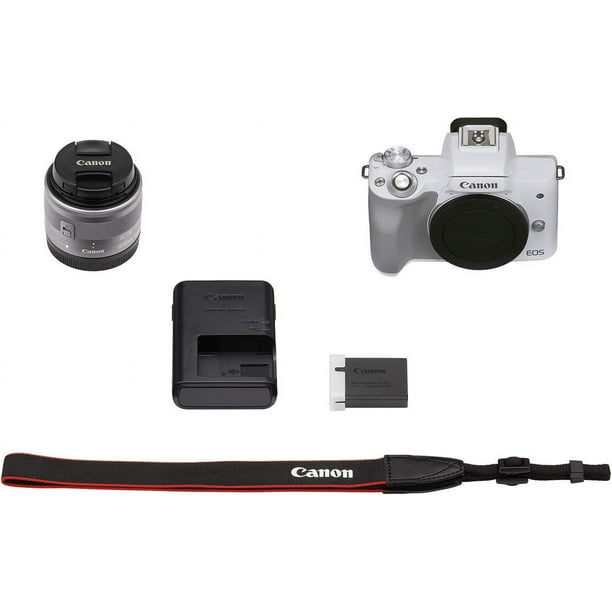 Canon EOS M50 Mark II + EF-M 15-45mm is STM Kit White