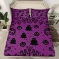 thumbnail image 2 of Manfei Black Ghost Sheet Set Twin,Halloween Pumpkin Bedding Sets Twin Size,Boho Damask Twin Sheet Sets,Ultra Soft Spooky Room Decor,3pcs, 2 of 6