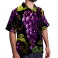 thumbnail image 2 of Grape Men's Button Down Casual Hawaiian Print Short Sleeve Summer Beach Shirt, 2 of 6