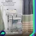 thumbnail image 3 of MEDICAL STORE Silla de Lujo Comodo con Ruedas y Frenos Traseros Asiento Inodoro o Silla Ducha 3 en 1, 3 of 8
