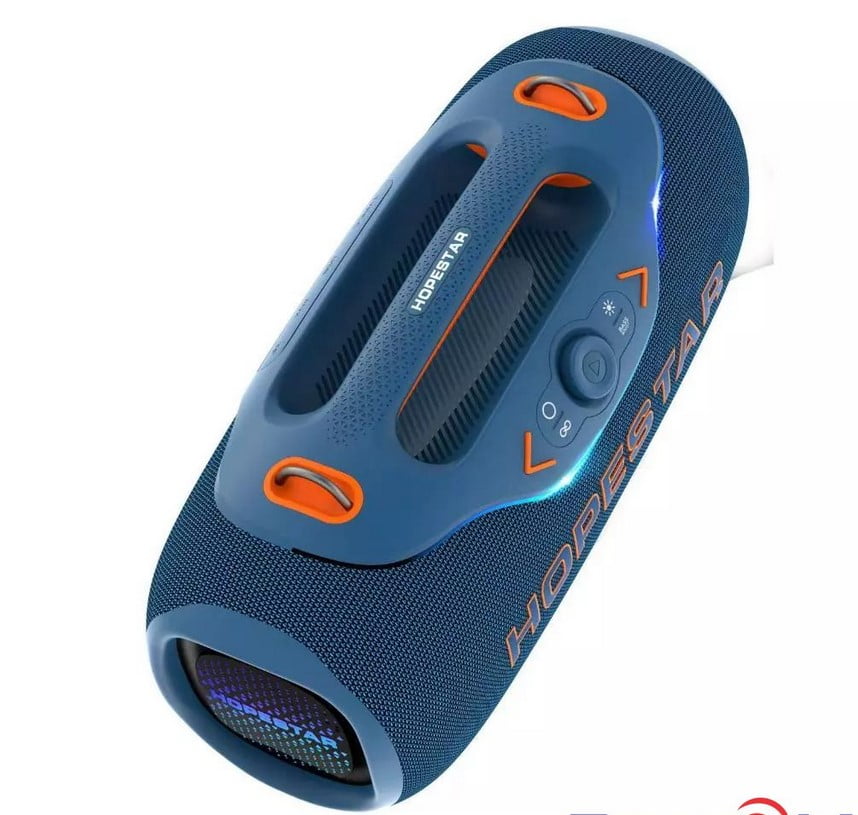 200W Wireless Bluetooth Speaker with 1 Microphone, RGB Lights, Big Bass, 10M Range, Blue