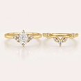 thumbnail image 2 of vylahjewellery Elegant Oval Cut Wedding Ring Set, 14K Yellow Gold Vermeil Engagement Ring with Matching Band, 2Pc Anniversary Ring for Her, 2 of 5