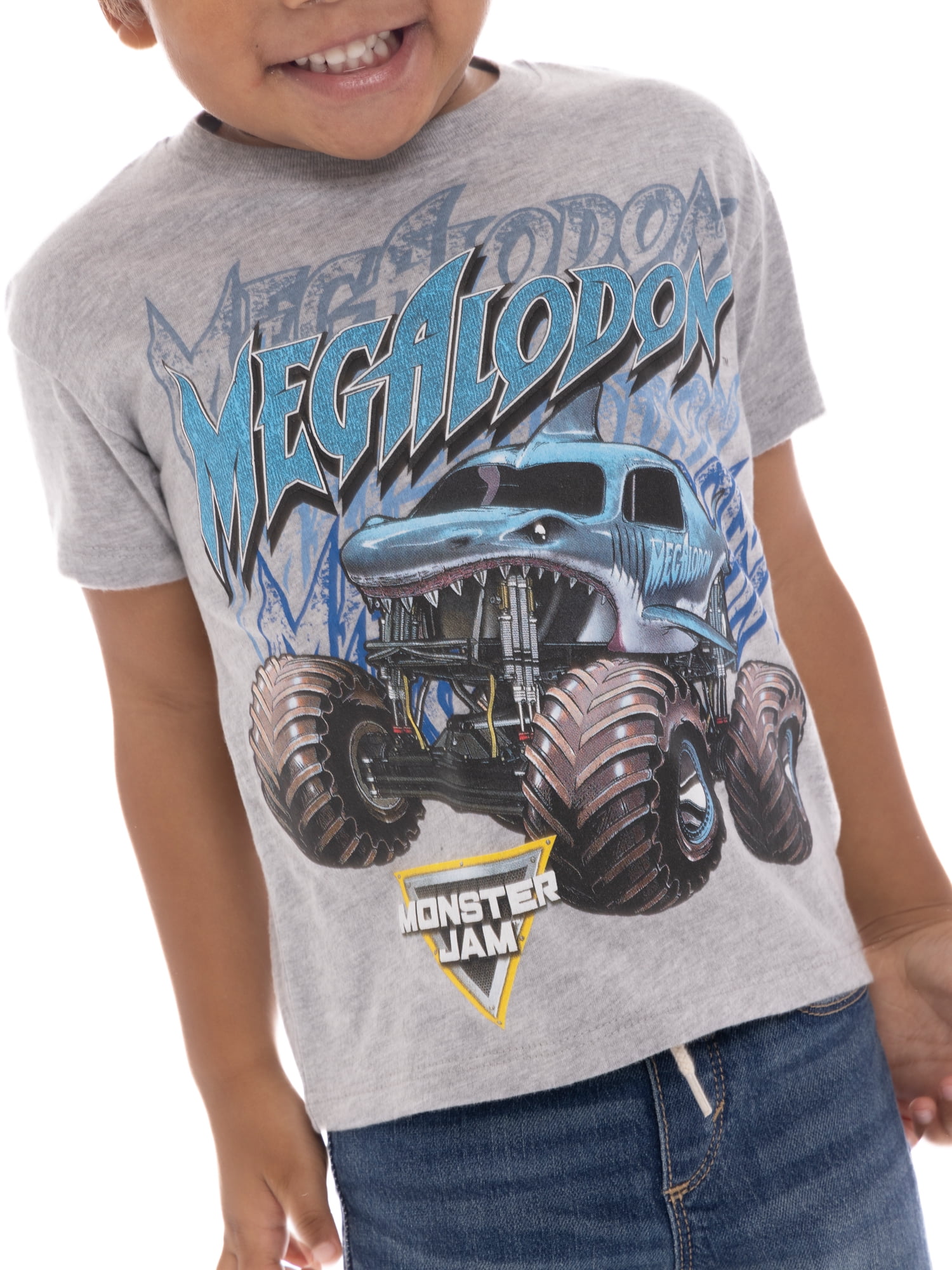 Monster Jam Toddler Megalodon Short Sleeve Graphic T-Shirt, Sizes 12 Months-5T